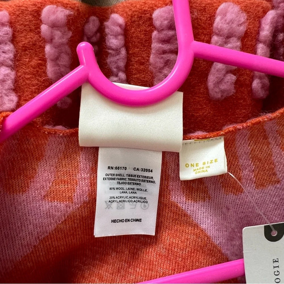 Anthropologie Maeve Dusk & Dawn Color Block Stitch Capelet Cape NEW One Size - Picture 6 of 7